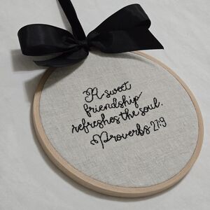 Embroidered Linen Hoop